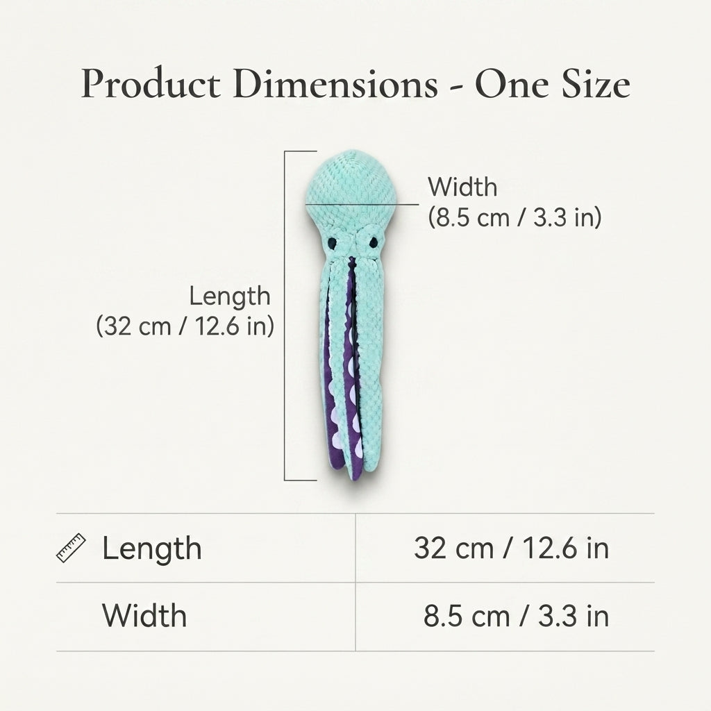 Interactive Plush Octopus Dog Toy - Squeaky Durable Chew Toy for Dogs