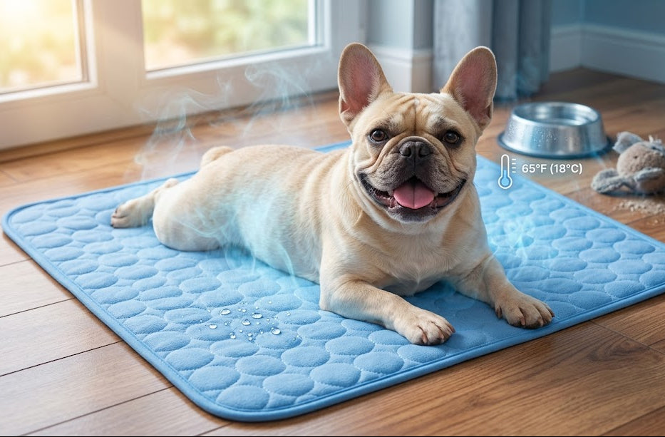 Cooling Pet Mat for Dogs & Cats – Breathable Summer Dog Cooling Pad, Lightweight Washable Pet Bed Mat for Indoor & Outdoor Use