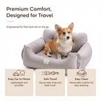Dog Car Seat Bed, Portable Pet Booster Seat for Small Dogs & Cats Ride