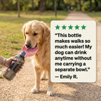 Portable Dog Water Bottle 800ml - Travel Feeder Bowl for Dogs & Cats