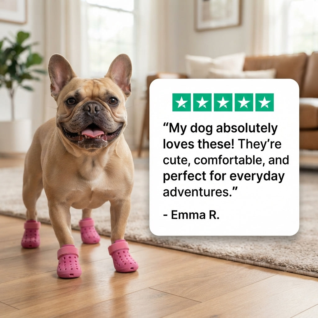 4 Pack Waterproof Silicone Dog Shoes - Rain, Dirt & Slip Resistant Boots