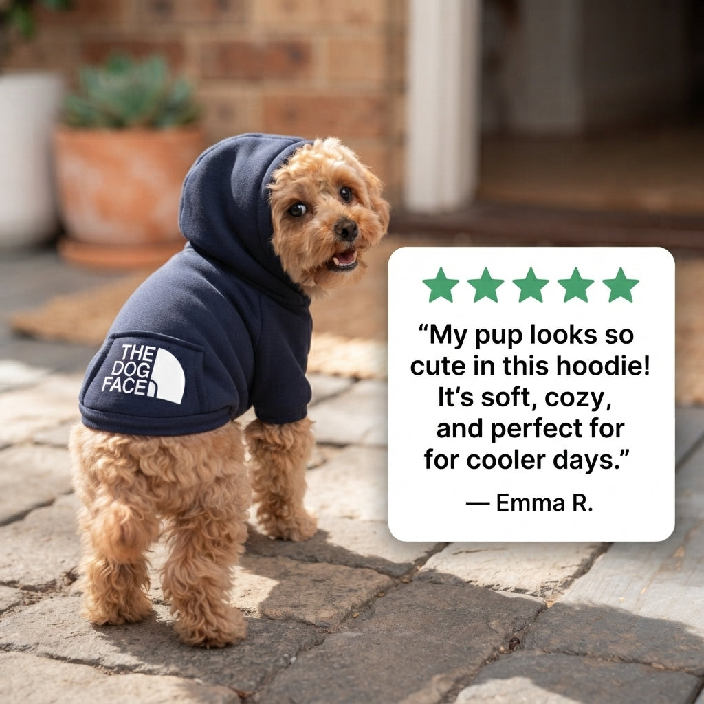 Dog Hoodie Sweater With Hood and Pocket - Soft Pet Clothes for Small Dogs