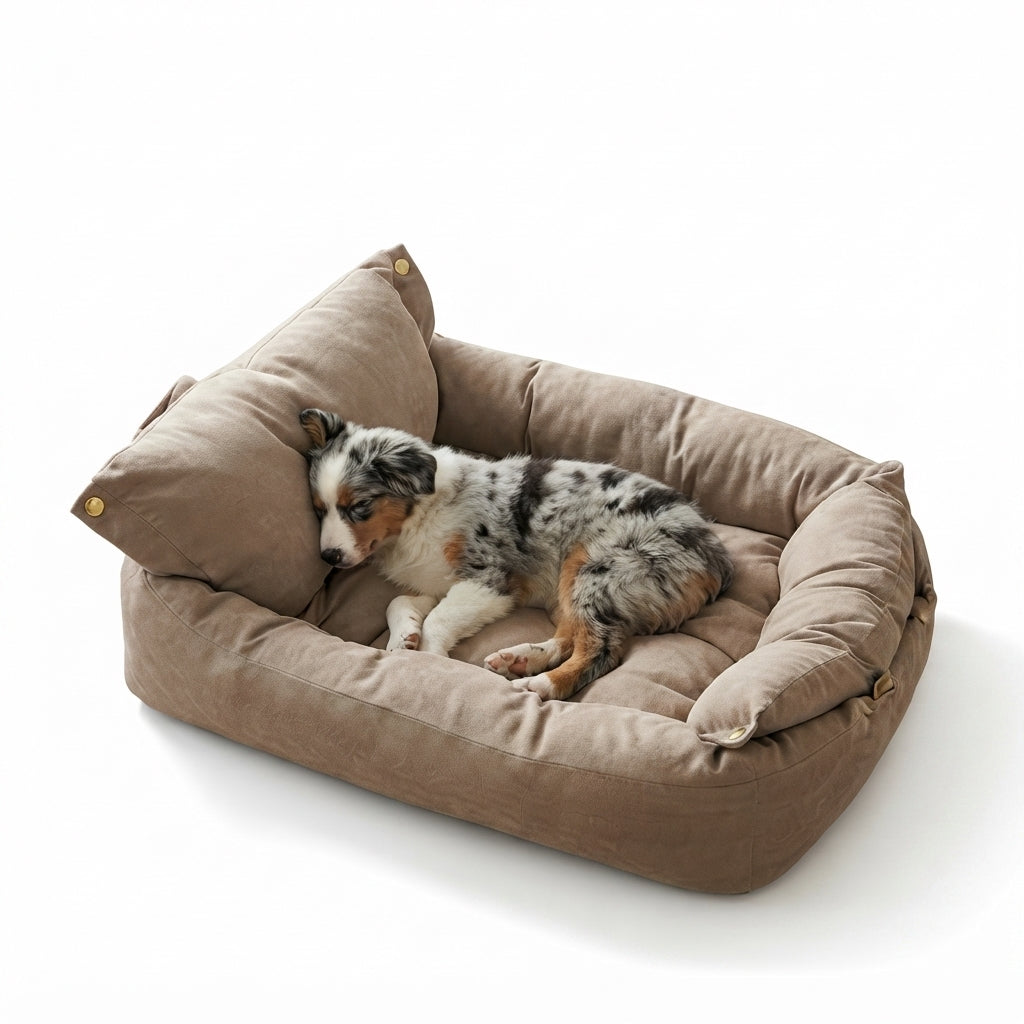 3-in-1 Convertible Plush Pet Bed – Foldable Sofa for Dogs & Cats