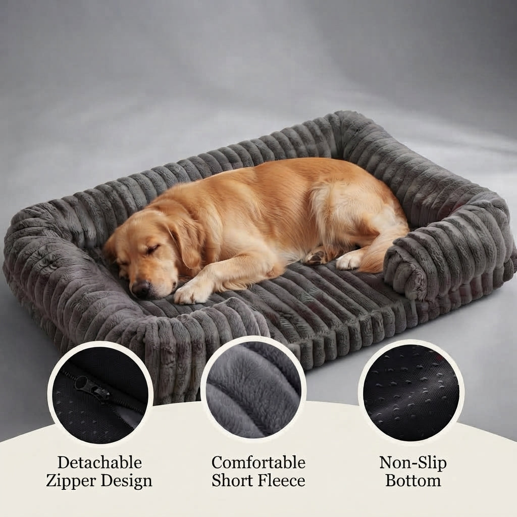 Large Orthopedic Memory Foam Pet Bed – Washable Supportive Sofa Bed for Dogs