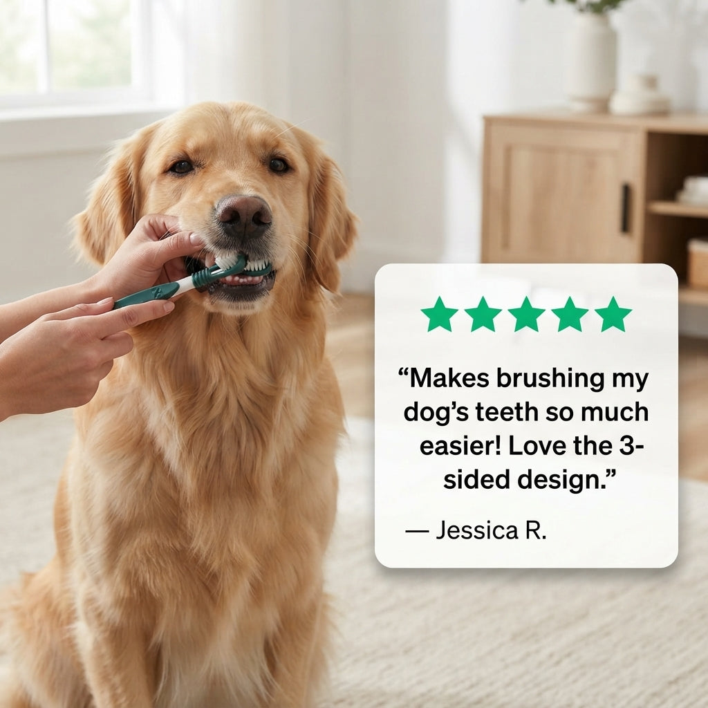 3-Sided Dog Toothbrush Tartar Remover Teeth Cleaning Hygienic Pet Care