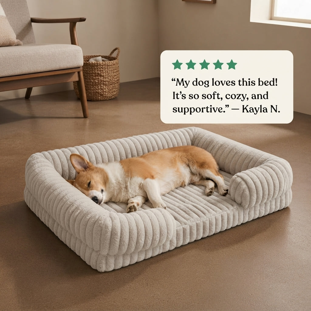 Large Orthopedic Memory Foam Pet Bed – Washable Supportive Sofa Bed for Dogs
