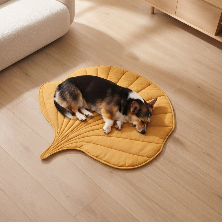 Leaf Pet Mat for Dogs & Cats - Quilted Washable Floor Bed Sofa Mat