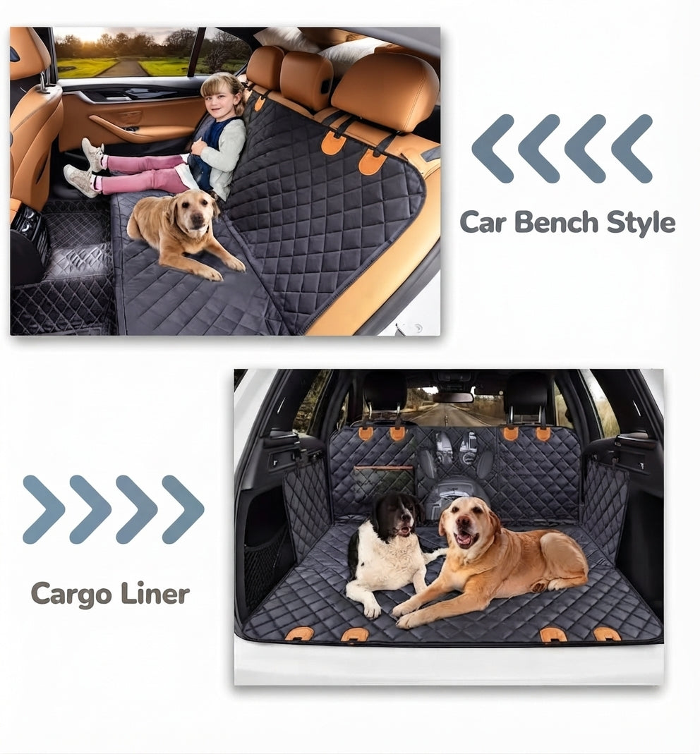 Waterproof Dog Car Seat Cover -Non Slip Quilted Pet Travel Hammock