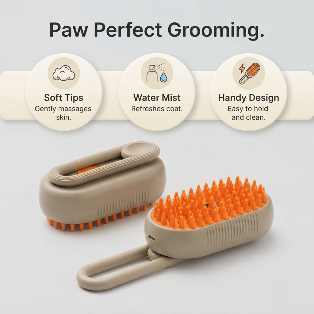 Steam Pet Grooming Brush for Dogs & Cats – Fur Remover & Deshedding