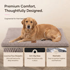 Large Calming Orthopedic Faux Fur Dog Bed – Soft Plush Washable Bed for Dogs & Cats