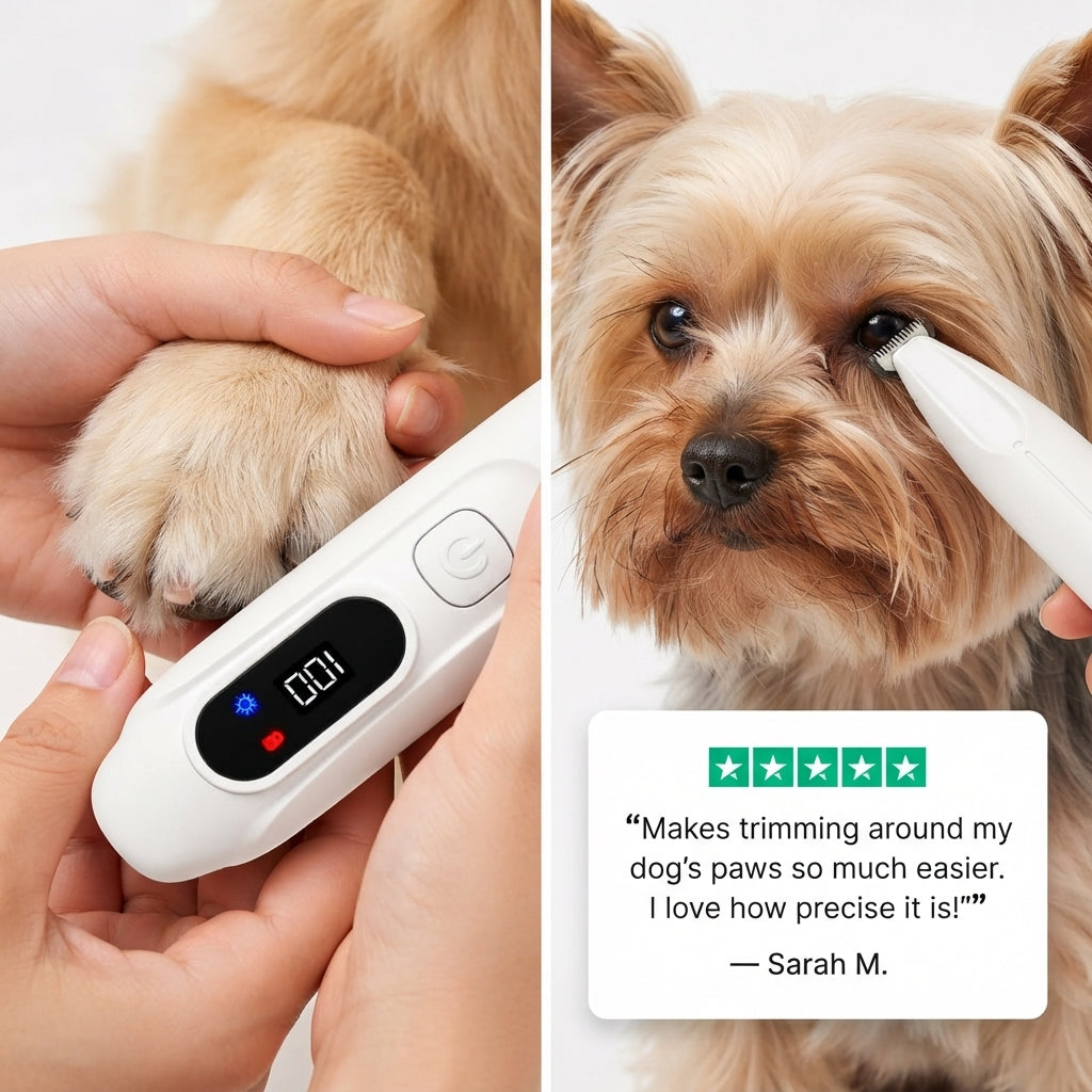 Dog Paws/Eyes Trimmer & Cat Hair Clipper - Rechargeable LED Grooming Clipper