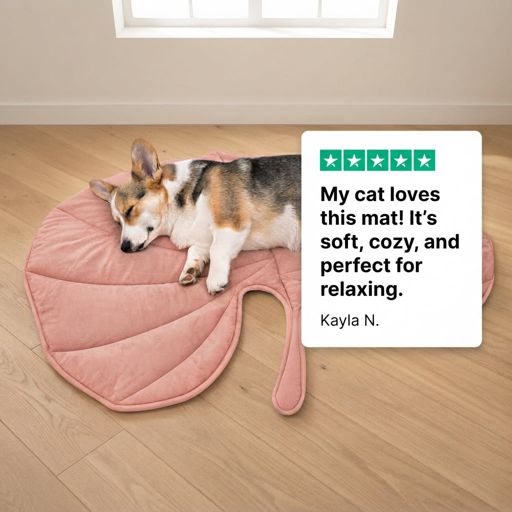 Leaf Pet Mat for Dogs & Cats - Quilted Washable Floor Bed Sofa Mat