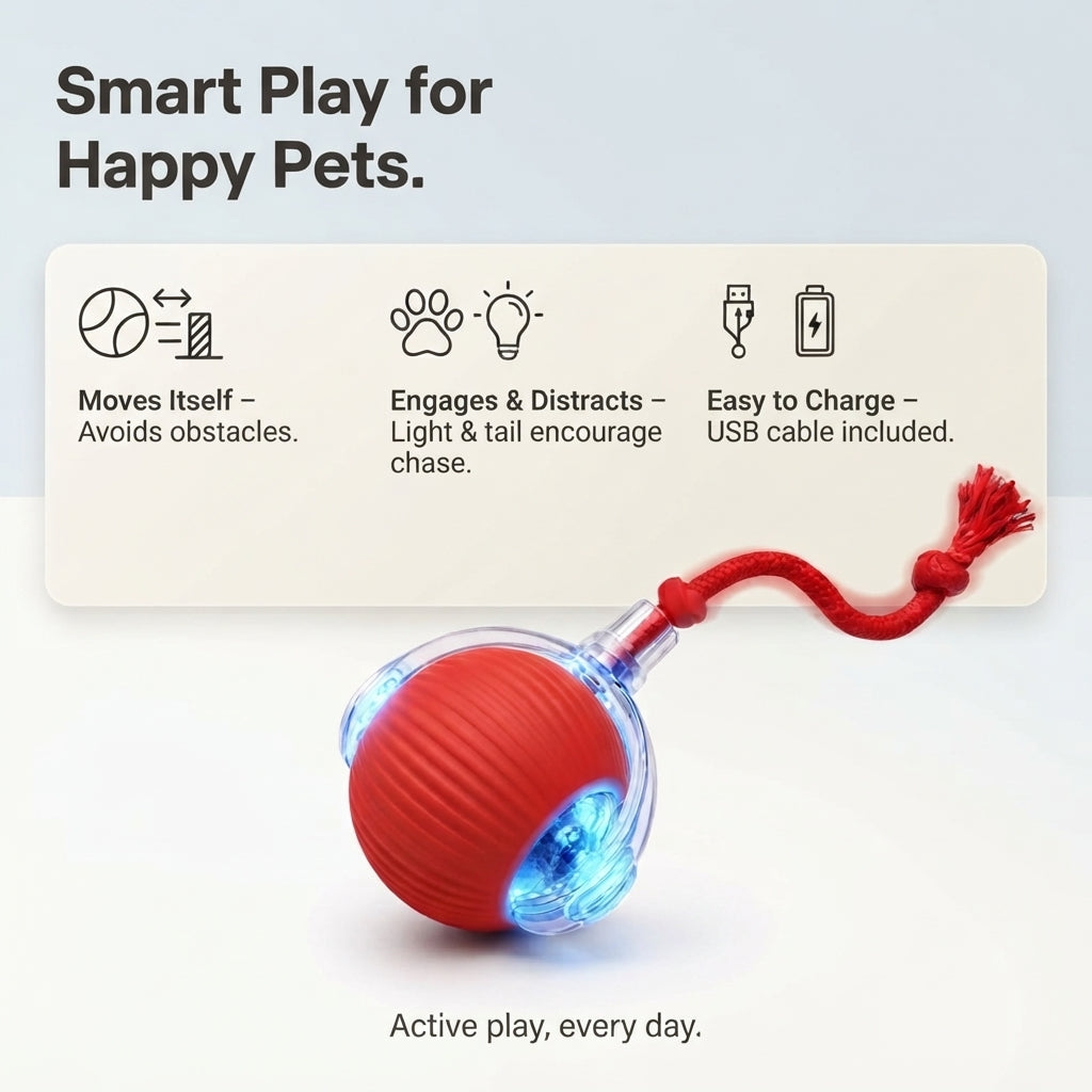 Interactive Rolling Ball Dog & Cat Toy-Rechargeable Mental Stimulation