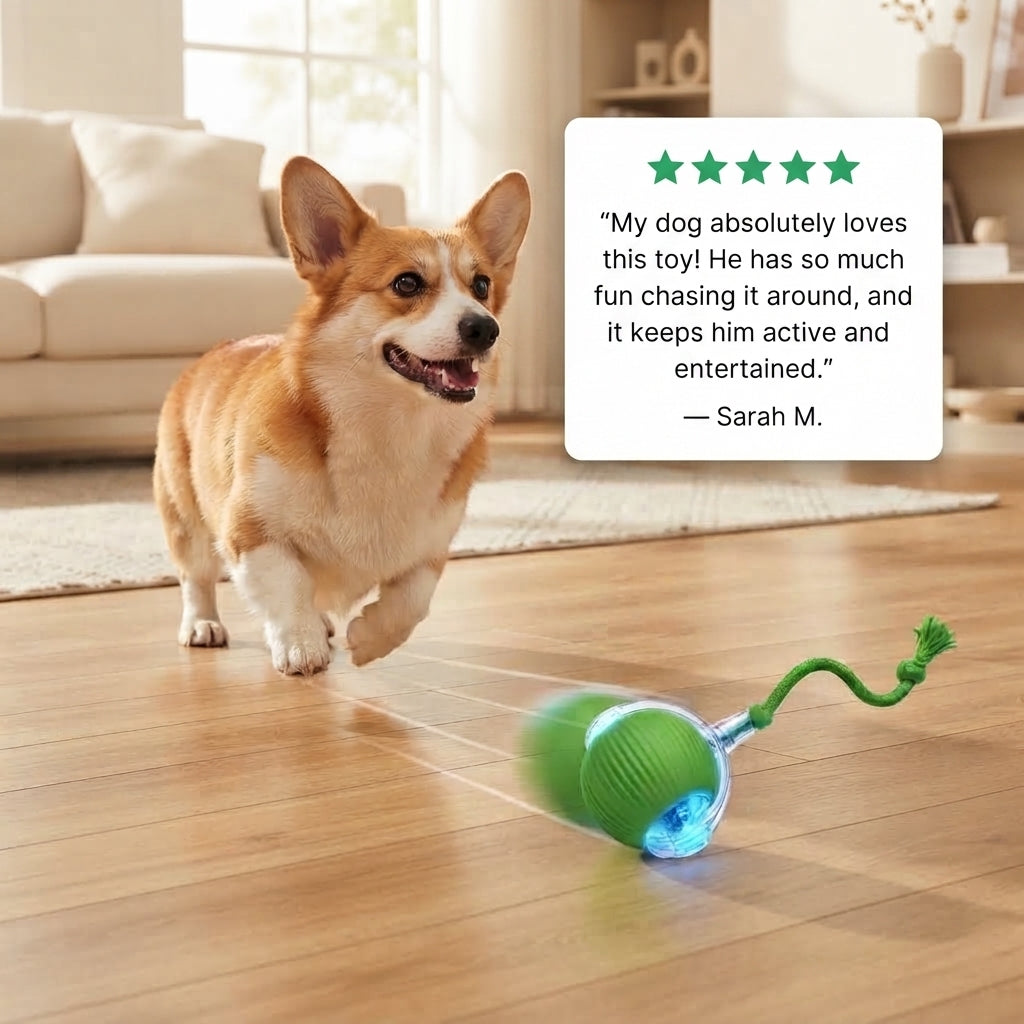 Interactive Rolling Ball Dog & Cat Toy-Rechargeable Mental Stimulation