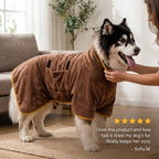 Quick Dry Dog Bathrobe Towel – Absorbent Microfiber Pet Drying Robe