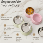 Double Pet Feeding Bowl – Stainless Steel Non Slip Food & Water Bowls